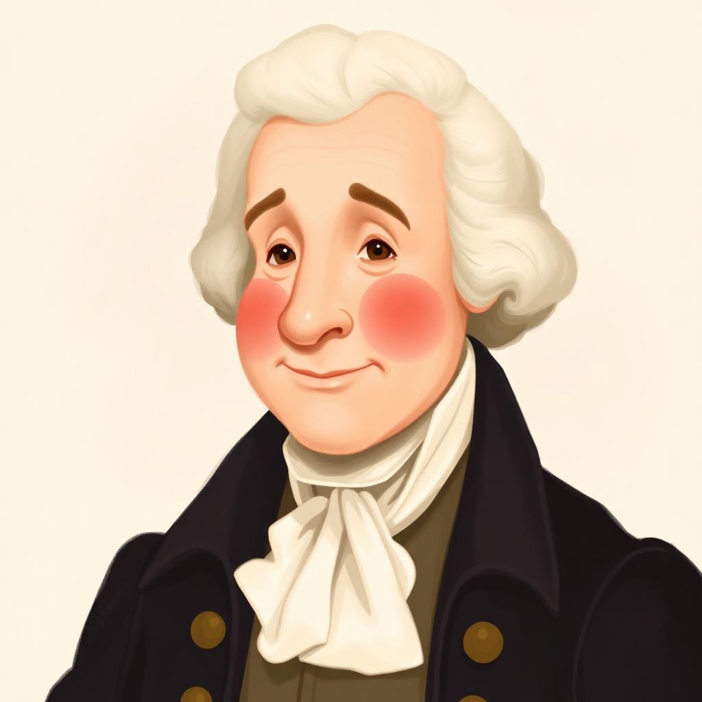 Storybook portrait of John Adams