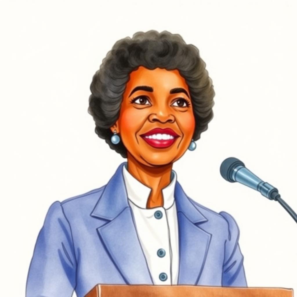 Storybook portrait of Barbara Jordan