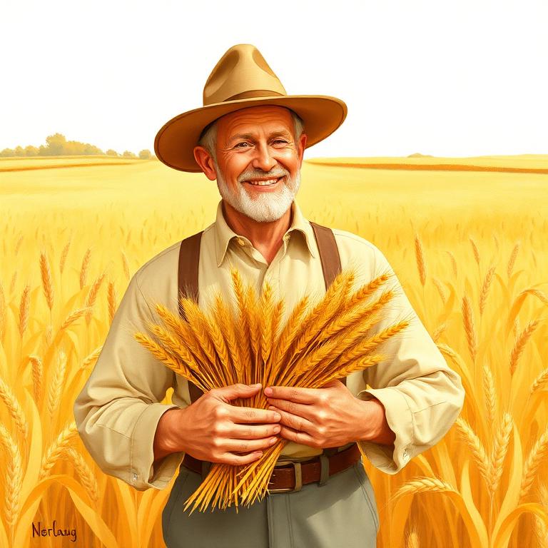 Storybook portrait of Norman Borlaug