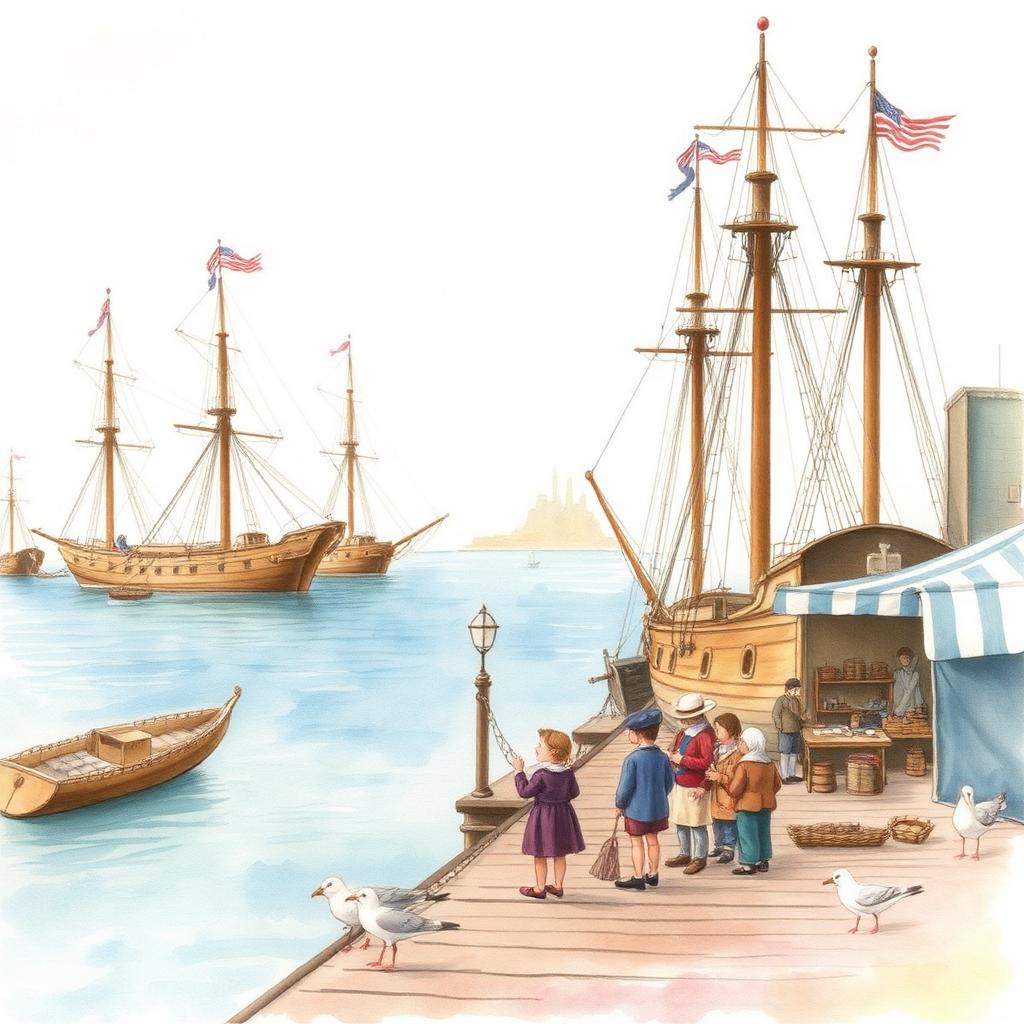 Storybook illustration of The Harbor Closes
