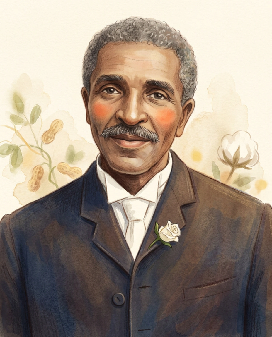 Storybook portrait of George Washington Carver