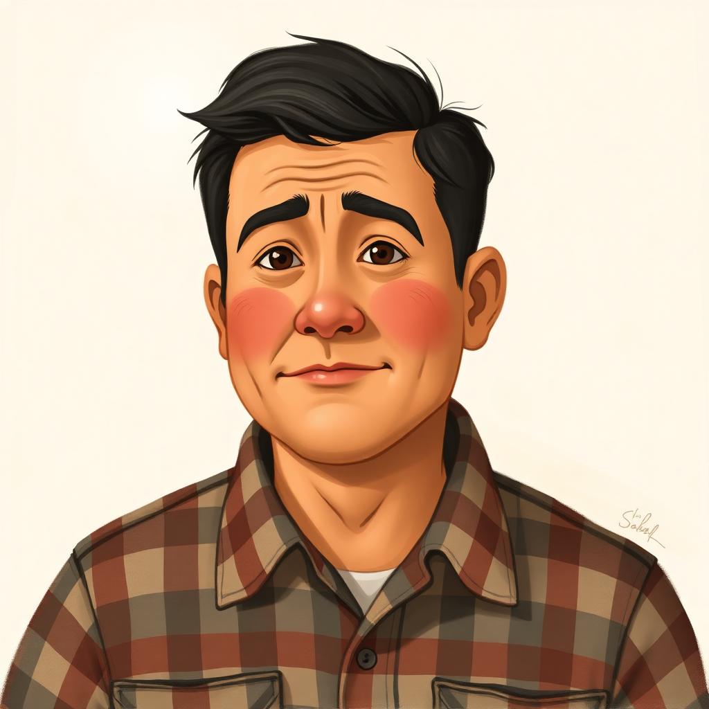 Storybook portrait of Cesar Chavez