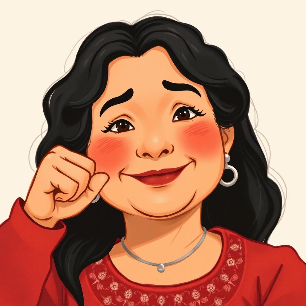 Storybook portrait of Dolores Huerta