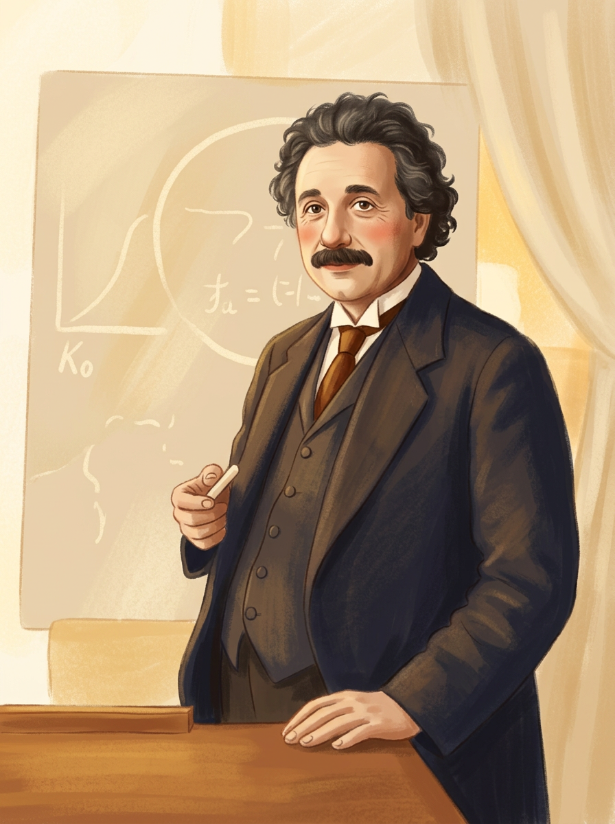 Storybook portrait of Albert Einstein