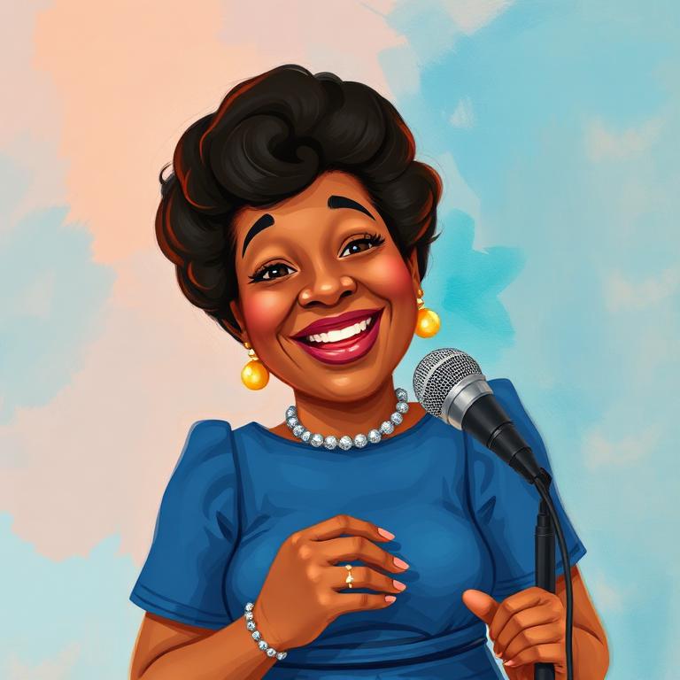 Storybook portrait of Ella Fitzgerald