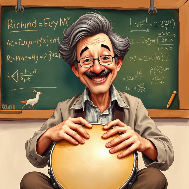 Storybook portrait of Richard Feynman
