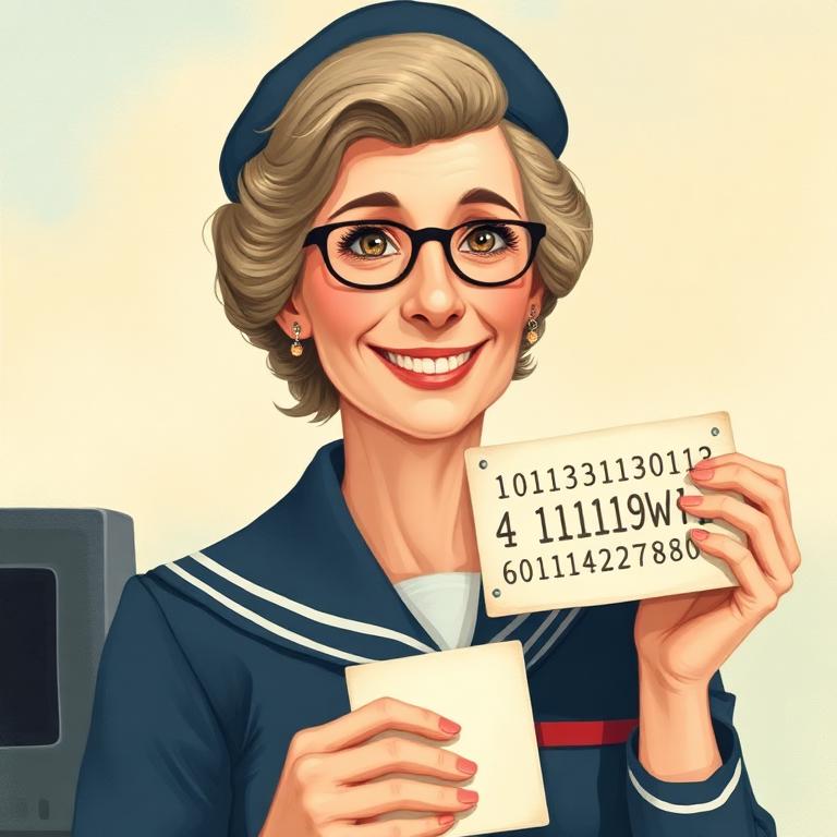 Storybook portrait of Grace Hopper