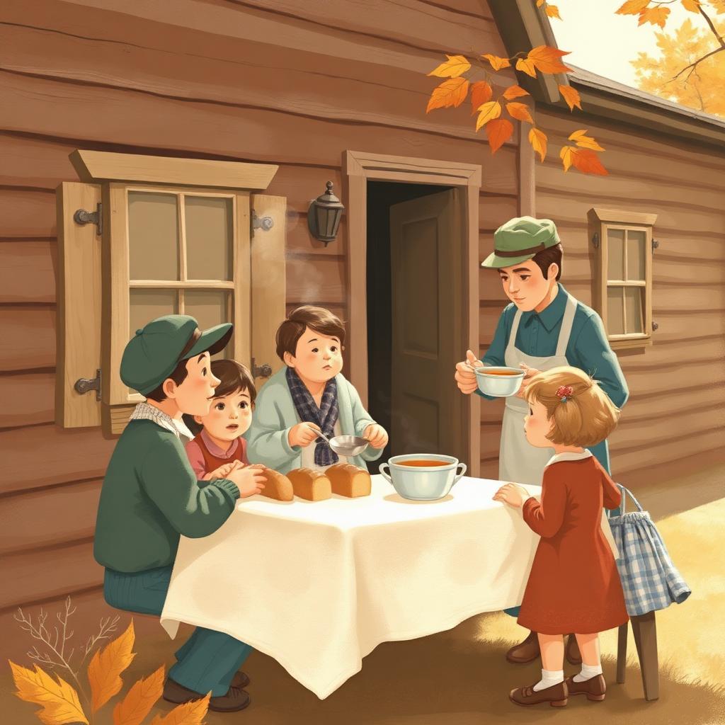 Storybook illustration of The Great Depression Begins