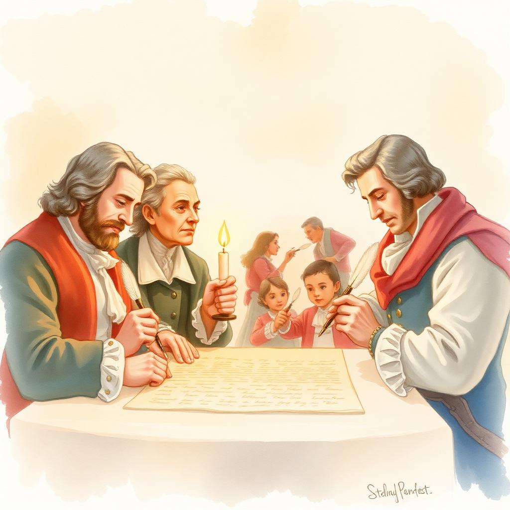 Storybook illustration of Independence Day