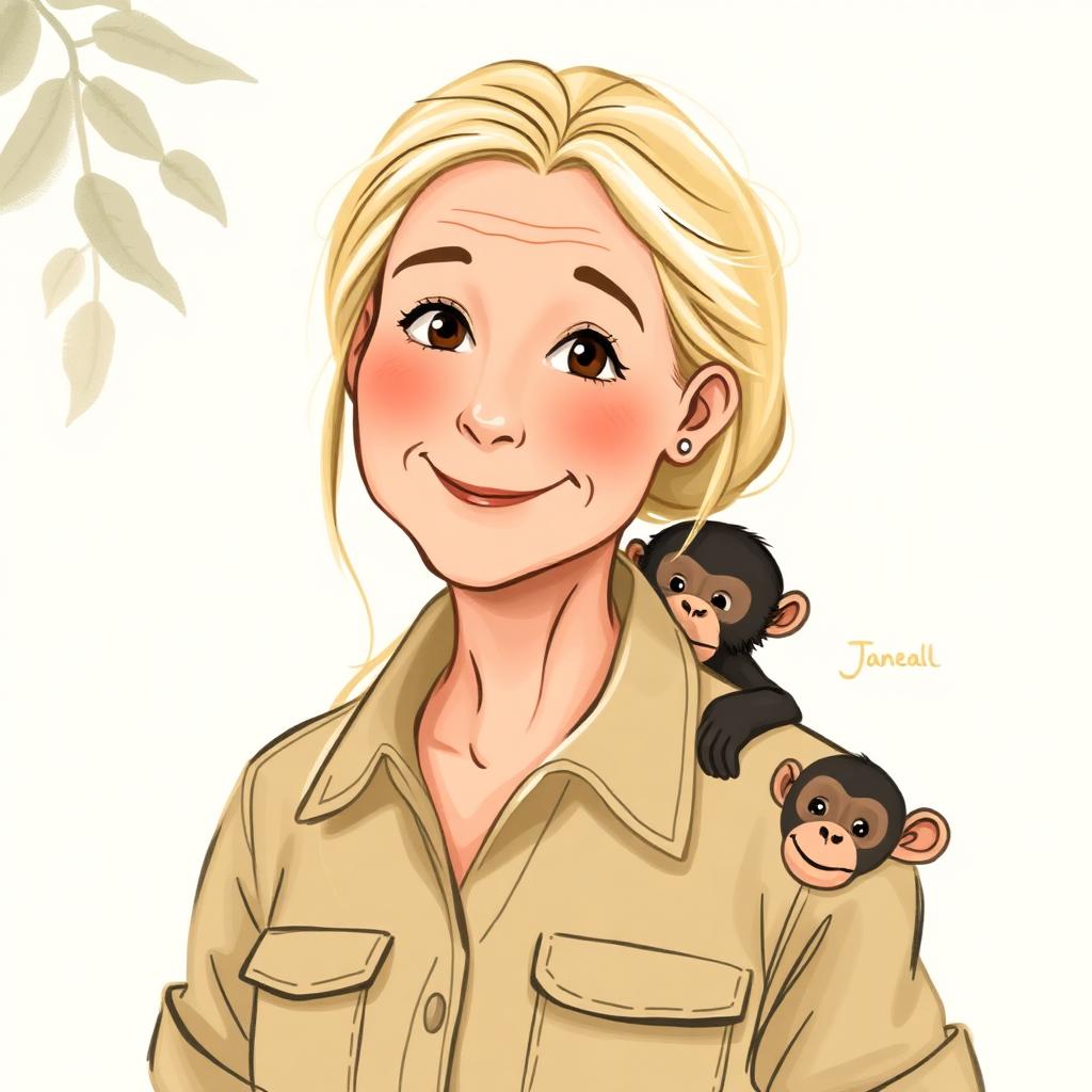 Storybook portrait of Jane Goodall