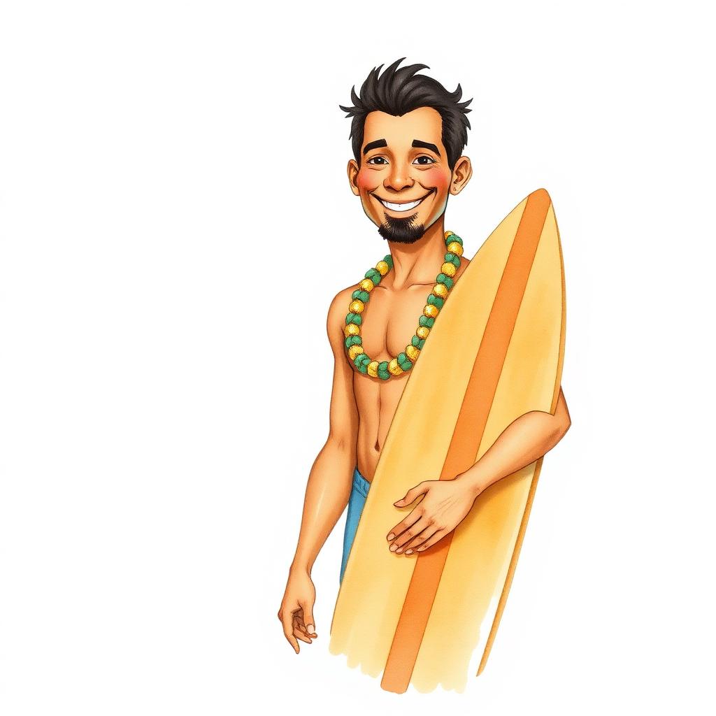Storybook portrait of Duke Kahanamoku