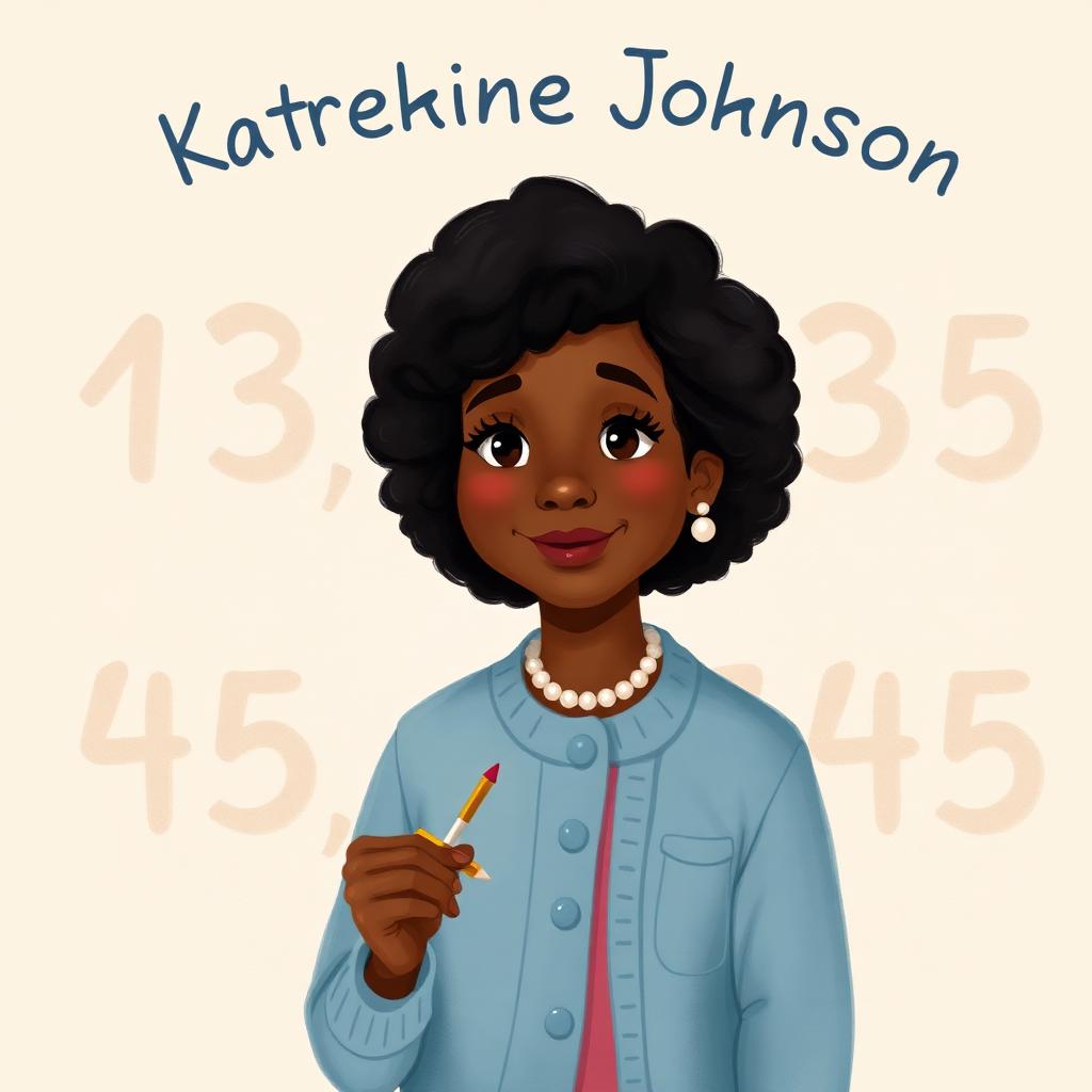Storybook portrait of Katherine Johnson