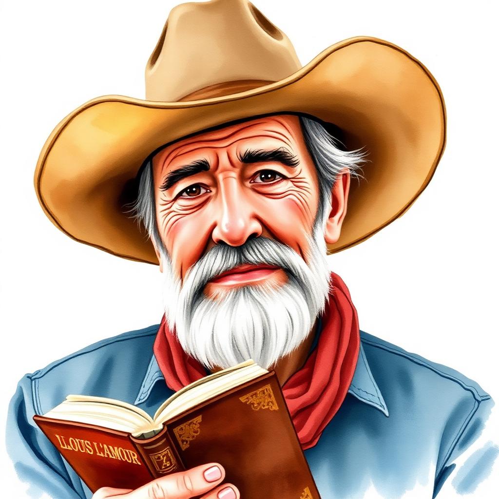Storybook portrait of Louis L'Amour