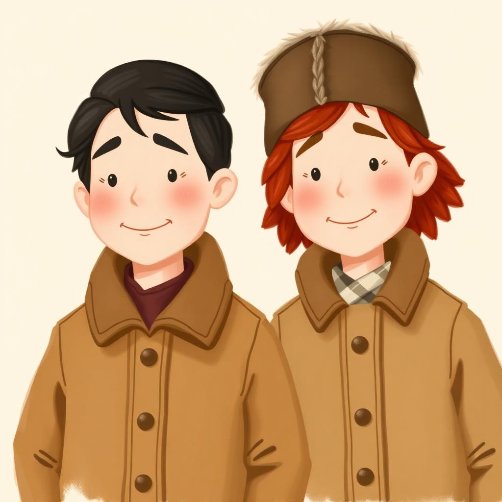Storybook portrait of Lewis & Clark