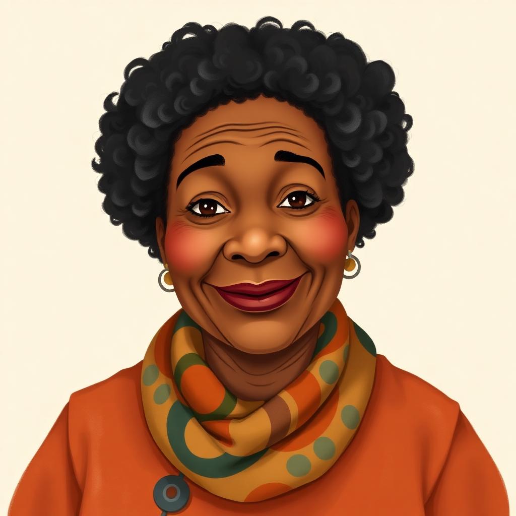 Storybook portrait of Maya Angelou