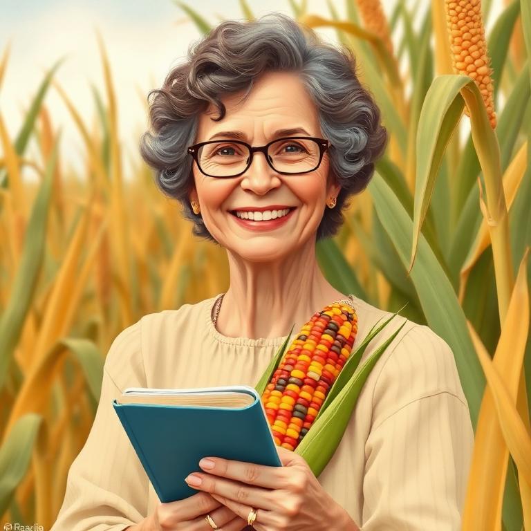 Storybook portrait of Barbara McClintock