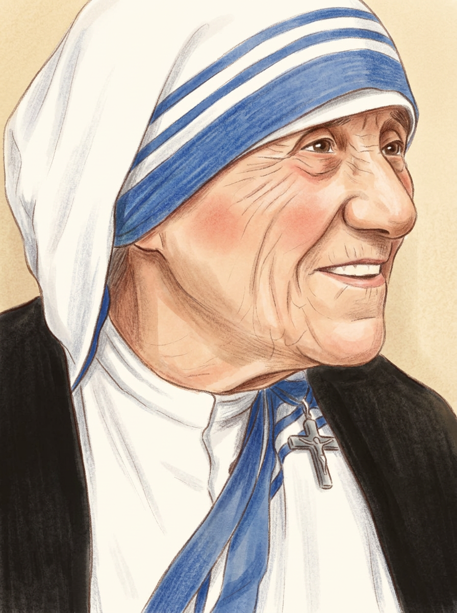 Storybook portrait of Mother Teresa