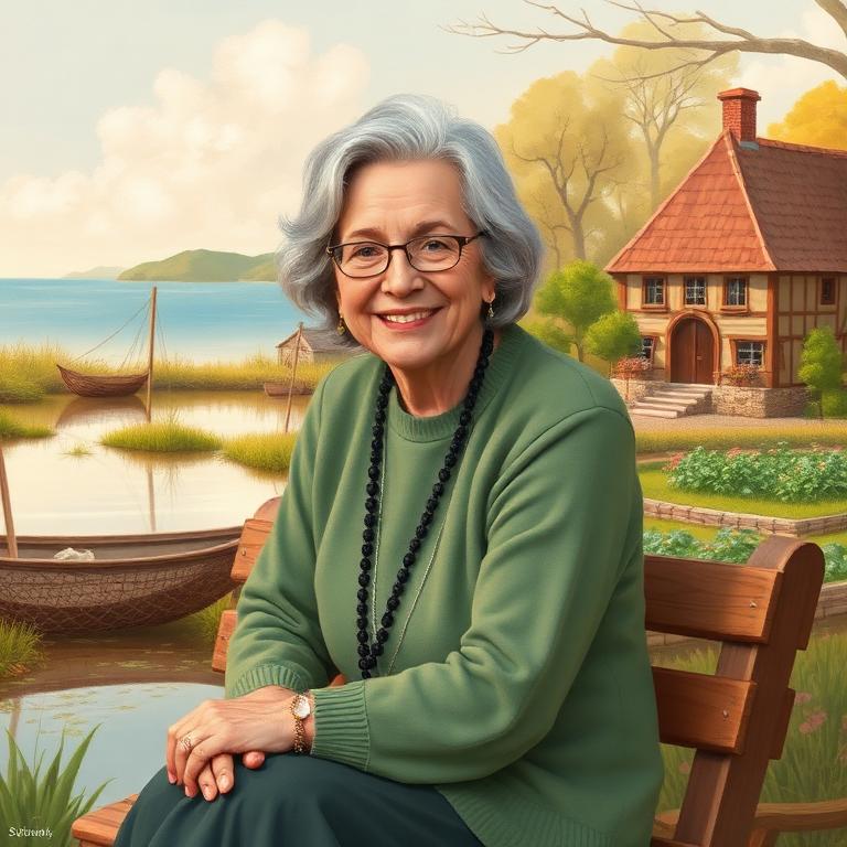 Storybook portrait of Elinor Ostrom