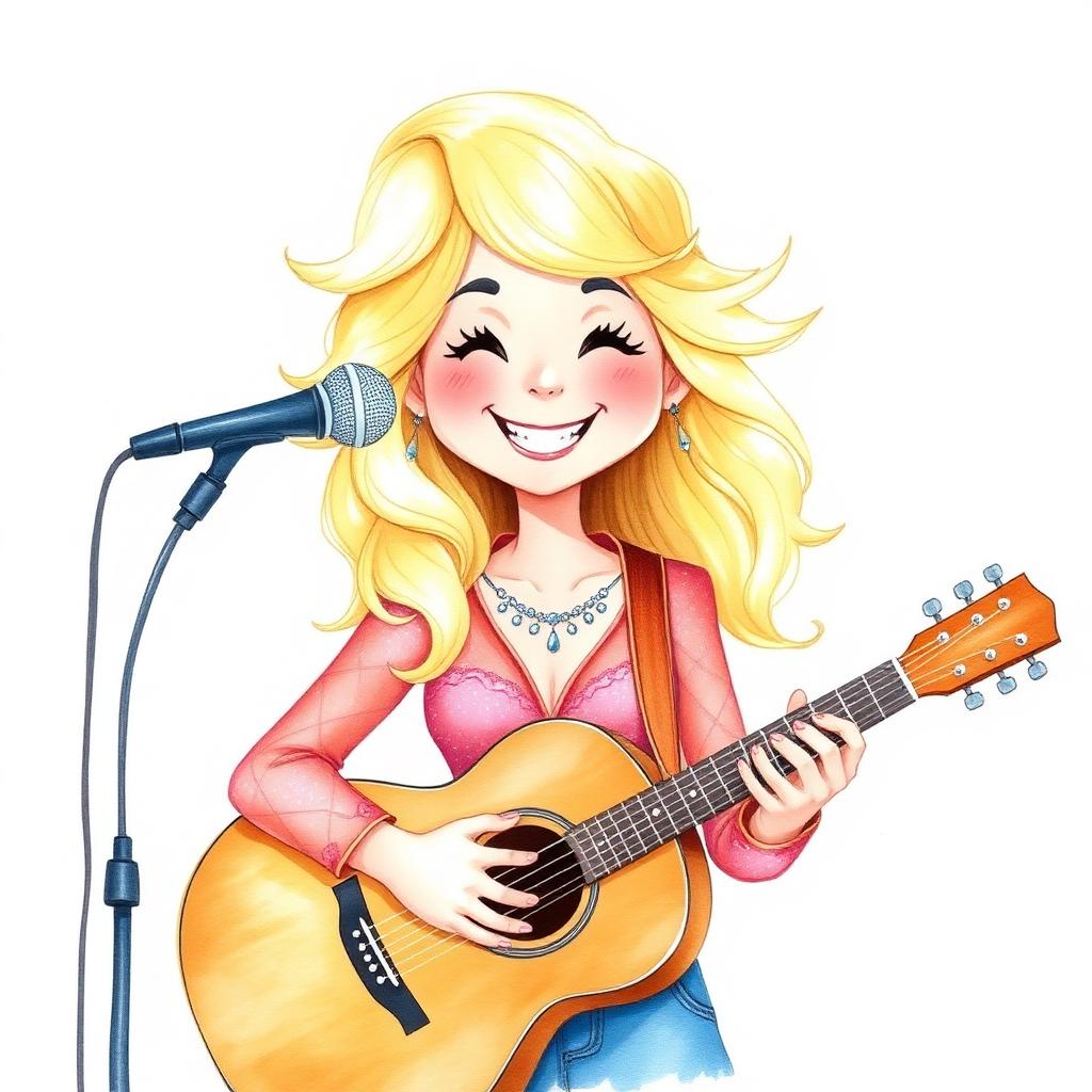 Storybook portrait of Dolly Parton