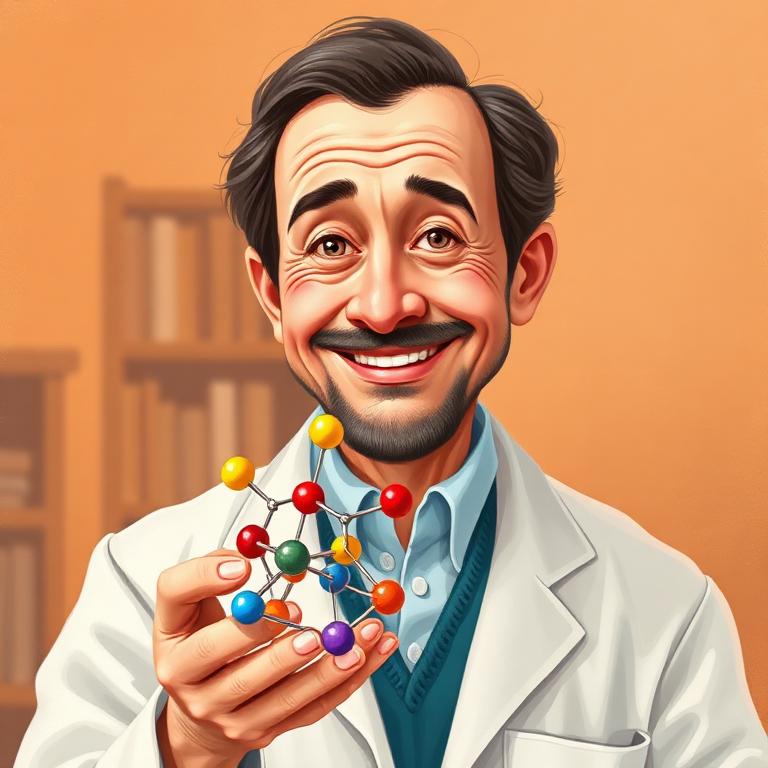 Storybook portrait of Linus Pauling