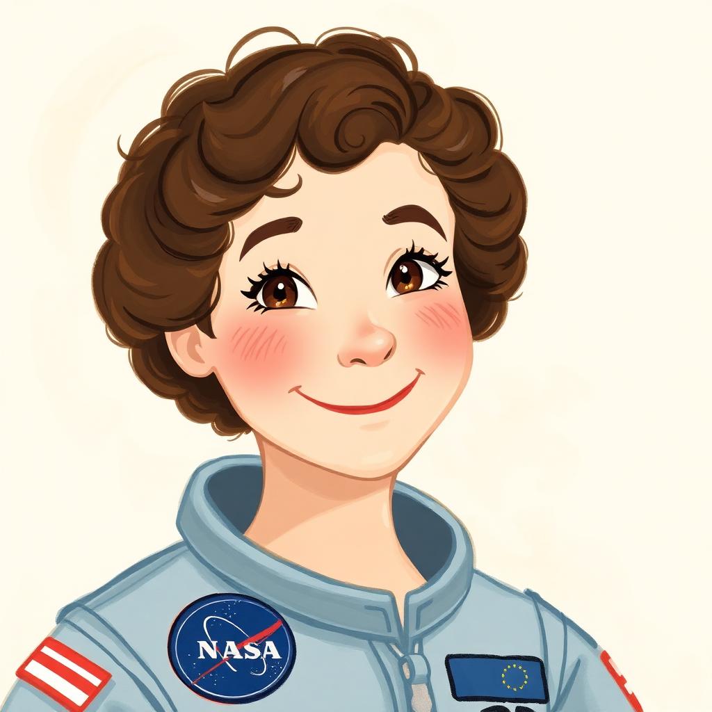 Storybook portrait of Sally Ride