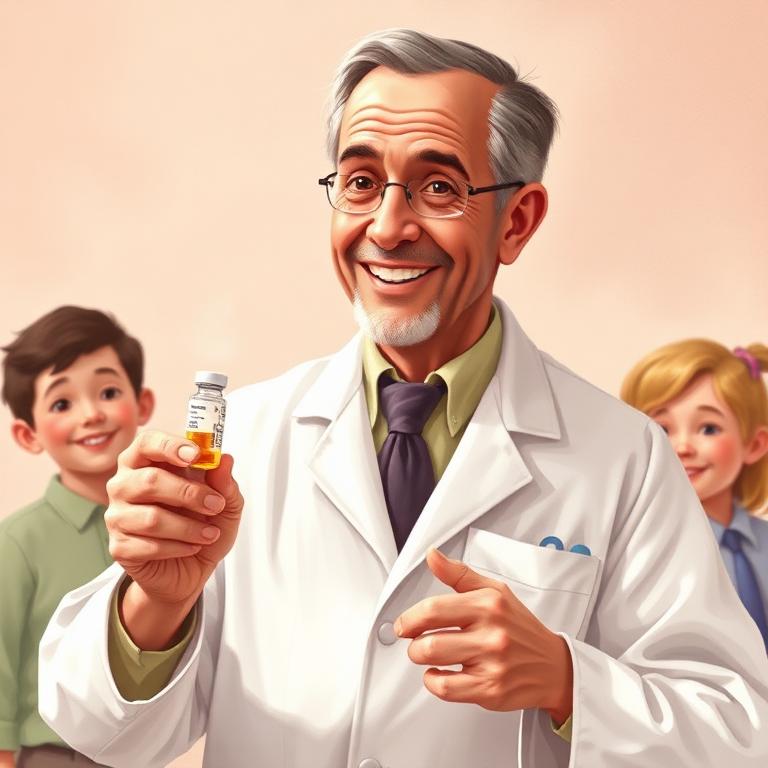 Storybook portrait of Jonas Salk