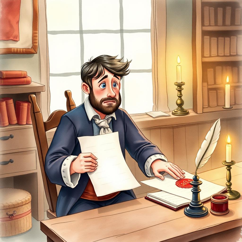 Storybook illustration of The Stamp Act