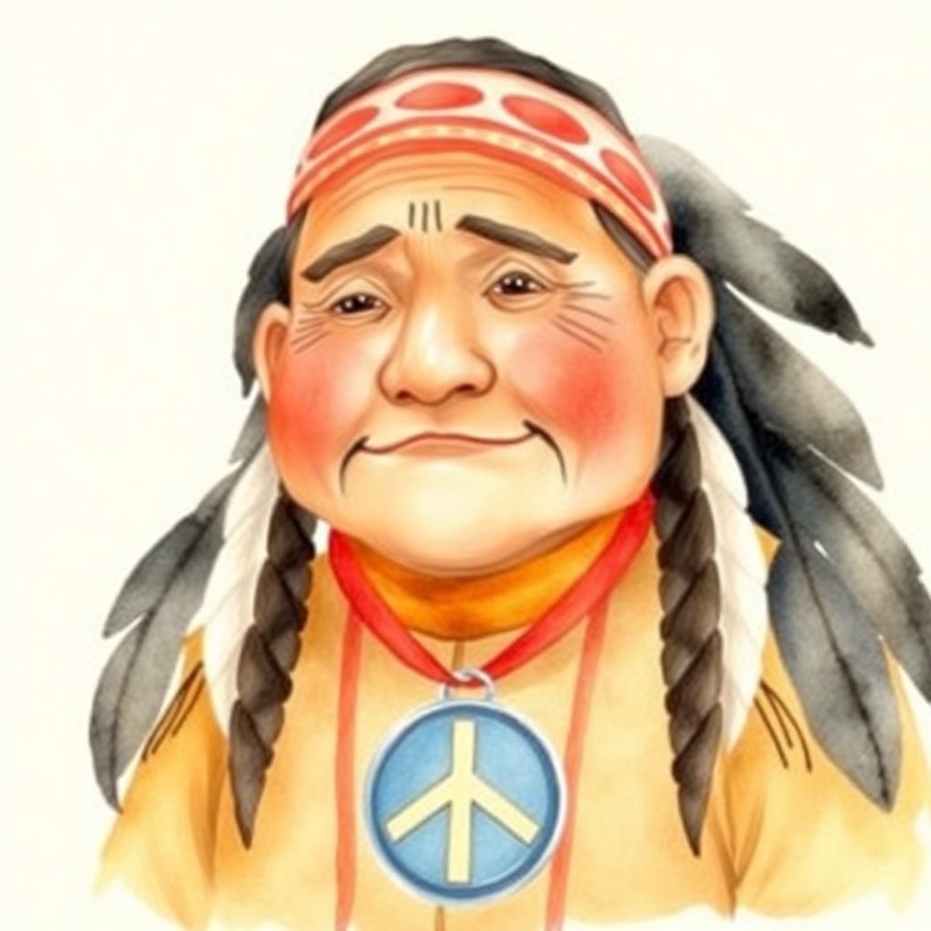 Storybook portrait of Standing Bear