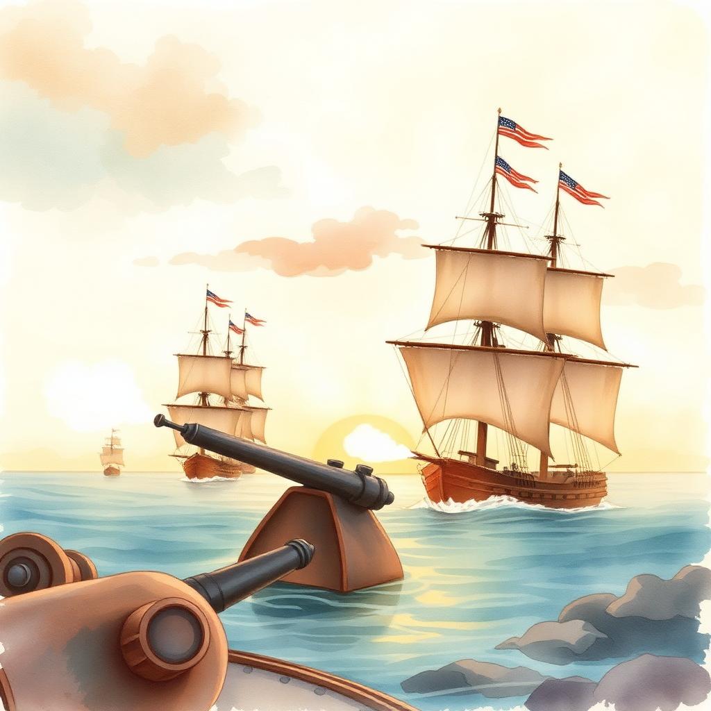 Storybook illustration of The War of 1812