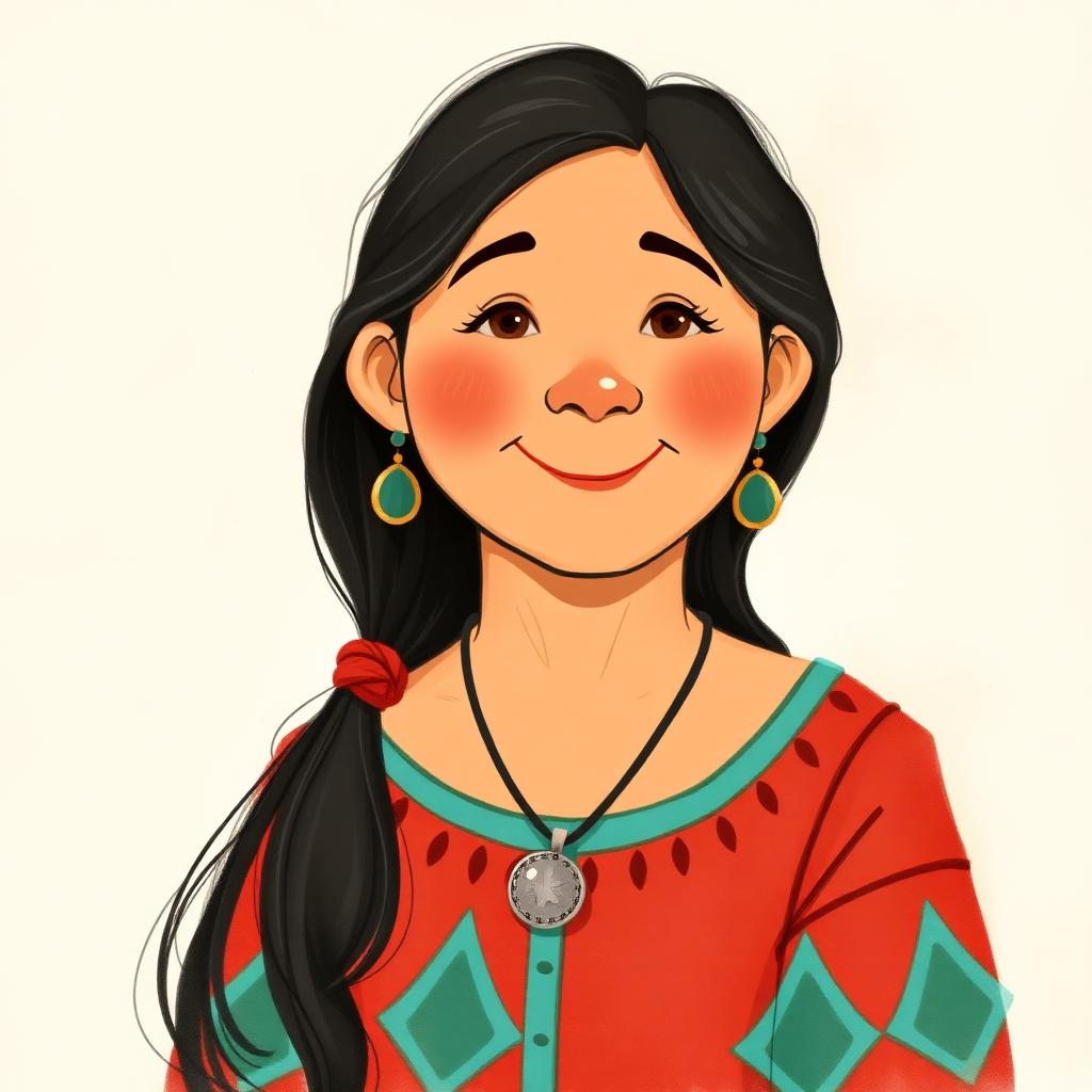 Storybook portrait of Wilma Mankiller