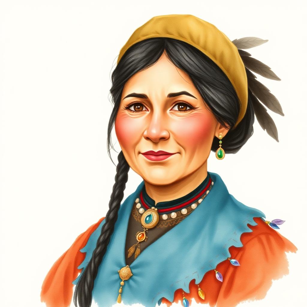 Storybook portrait of Sarah Winnemucca